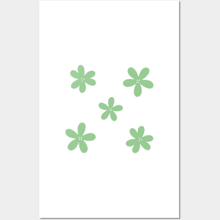 Abstract Flowers - Mint Green Posters and Art